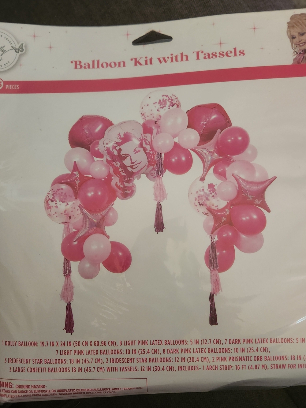 Dolly Parton Pink Balloon Arch Kit with Tassels